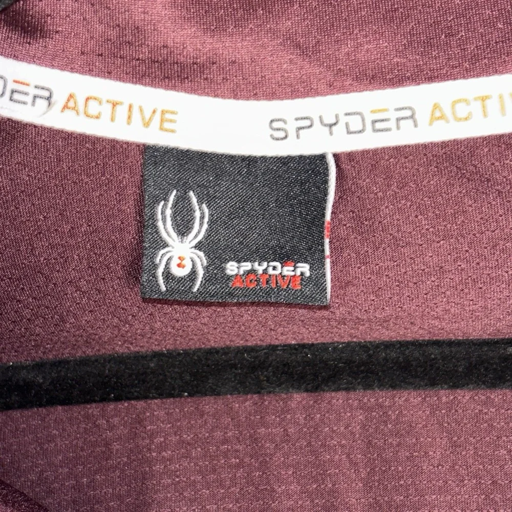 Spyder‎ Pullover Men's Small Burgundy Polyester 1/4 Zip Activewear Training